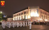 Đoàn nghi lễ Công an nhân dân biểu diễn chào mừng Kỷ niệm 75 năm ngày thành lập Quân đội nhân dân Việt Nam